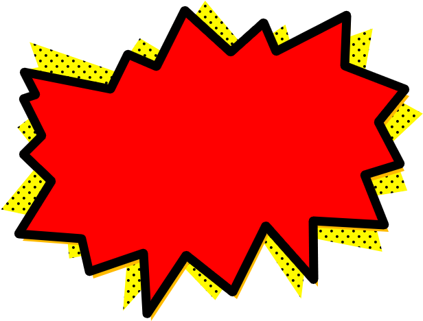 Comic Style Bang Shape PNG Image