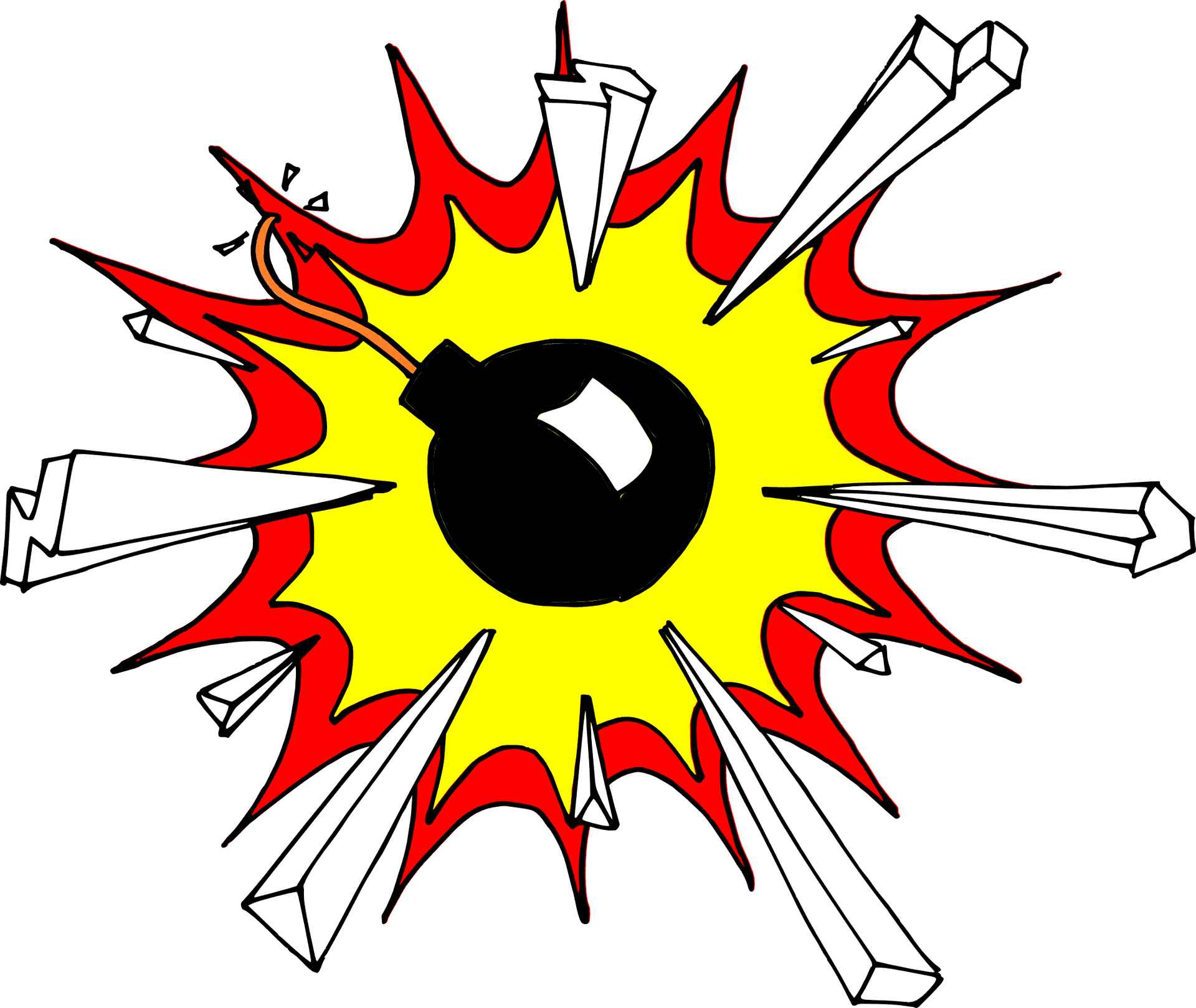 Comic Style Bomb Explosion PNG Image