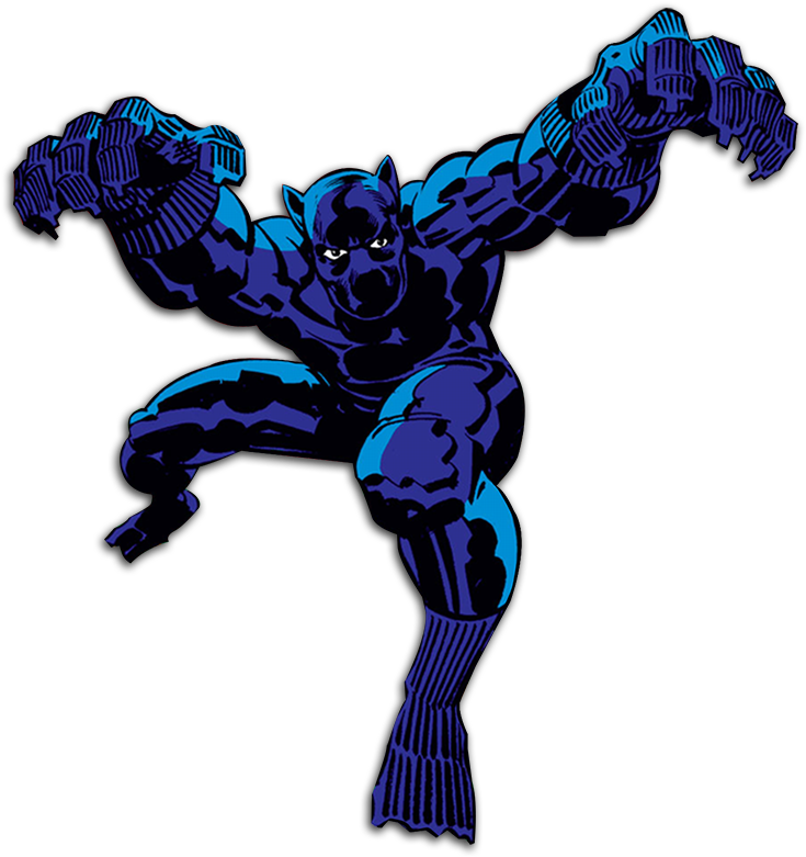 Comic Style Panther Hero PNG Image