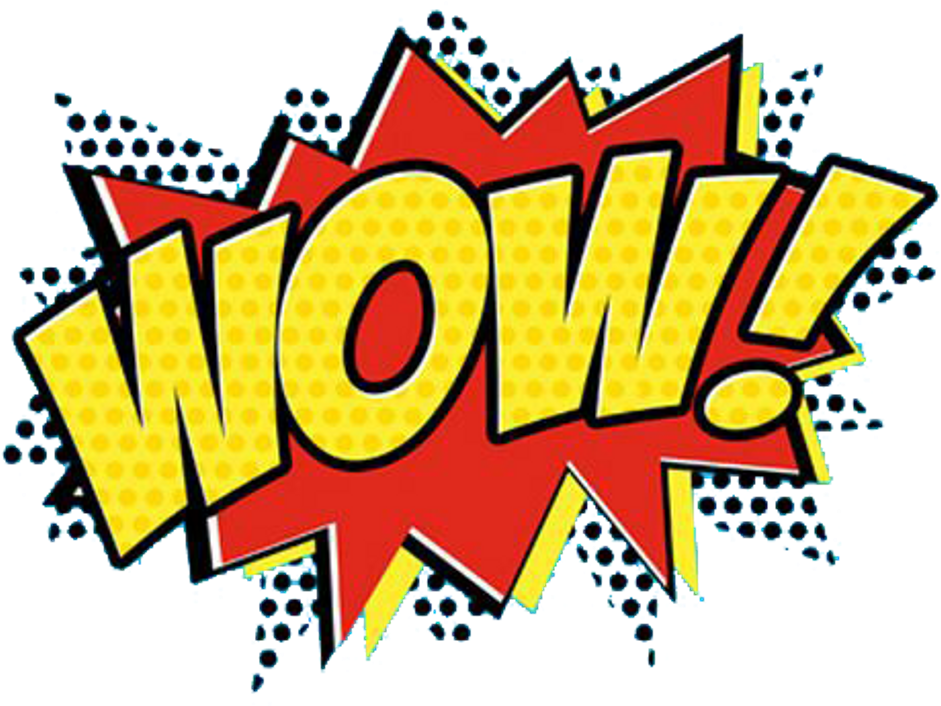 Comic Style Wow Exclamation PNG Image