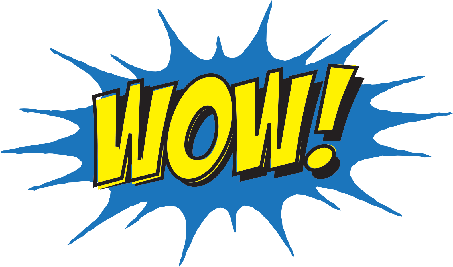 Comic Style Wow Exclamation PNG Image