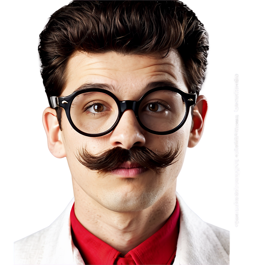 Comical Glasses And Mustache Png Tie PNG Image