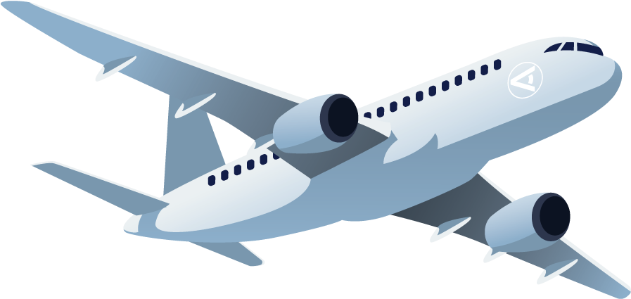 Commercial Airplane Illustration PNG Image