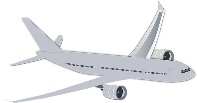 Commercial Airplane Silhouette PNG Image