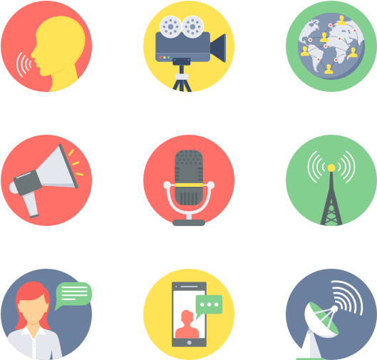 Communication Icons Set PNG Image