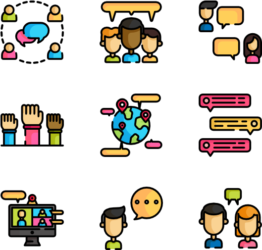 Communication Icons Set PNG Image