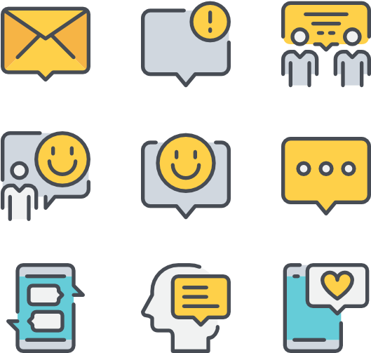 Communication Icons Set PNG Image