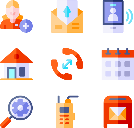 Communicationand Organization Icons PNG Image