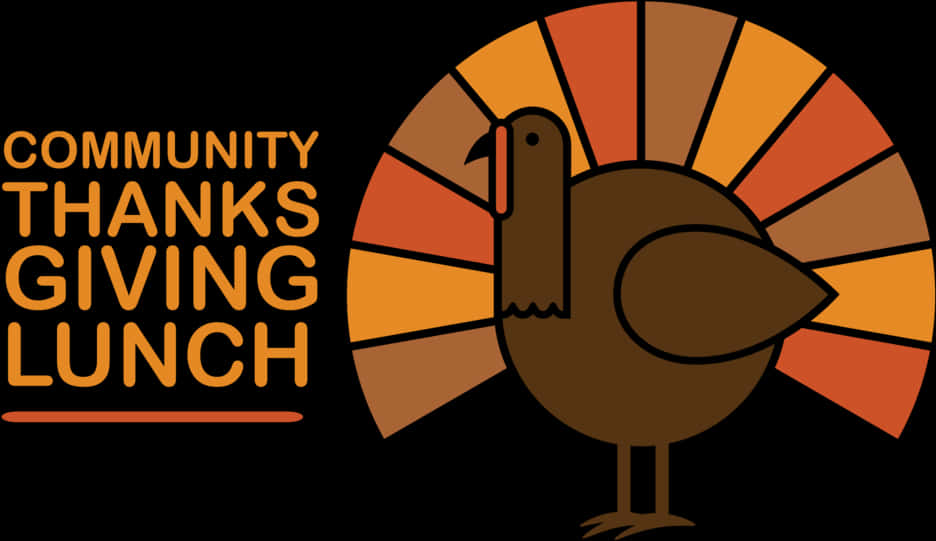 Community Thanksgiving Lunch Turkey Graphic PNG Image