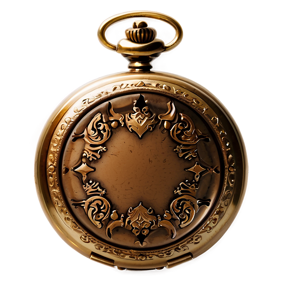 Compact Bronze Pocket Watch Png 14 PNG Image