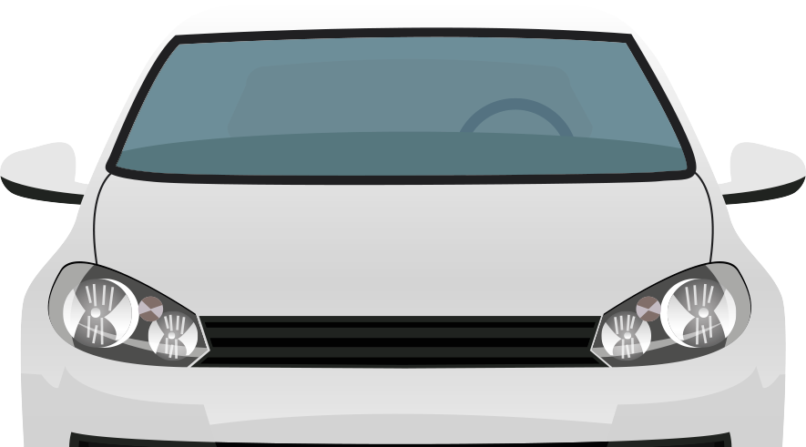 Compact Car Front View Vector PNG Image