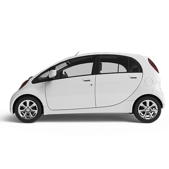 Compact_ White_ Car_ Black_ Background PNG Image