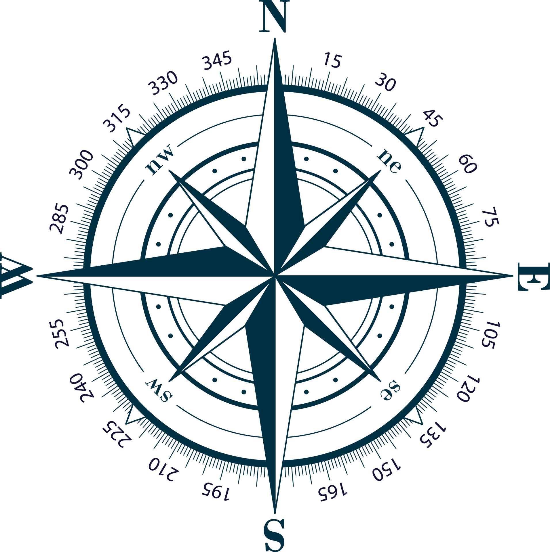 Compass Rose Nautical Chart PNG Image