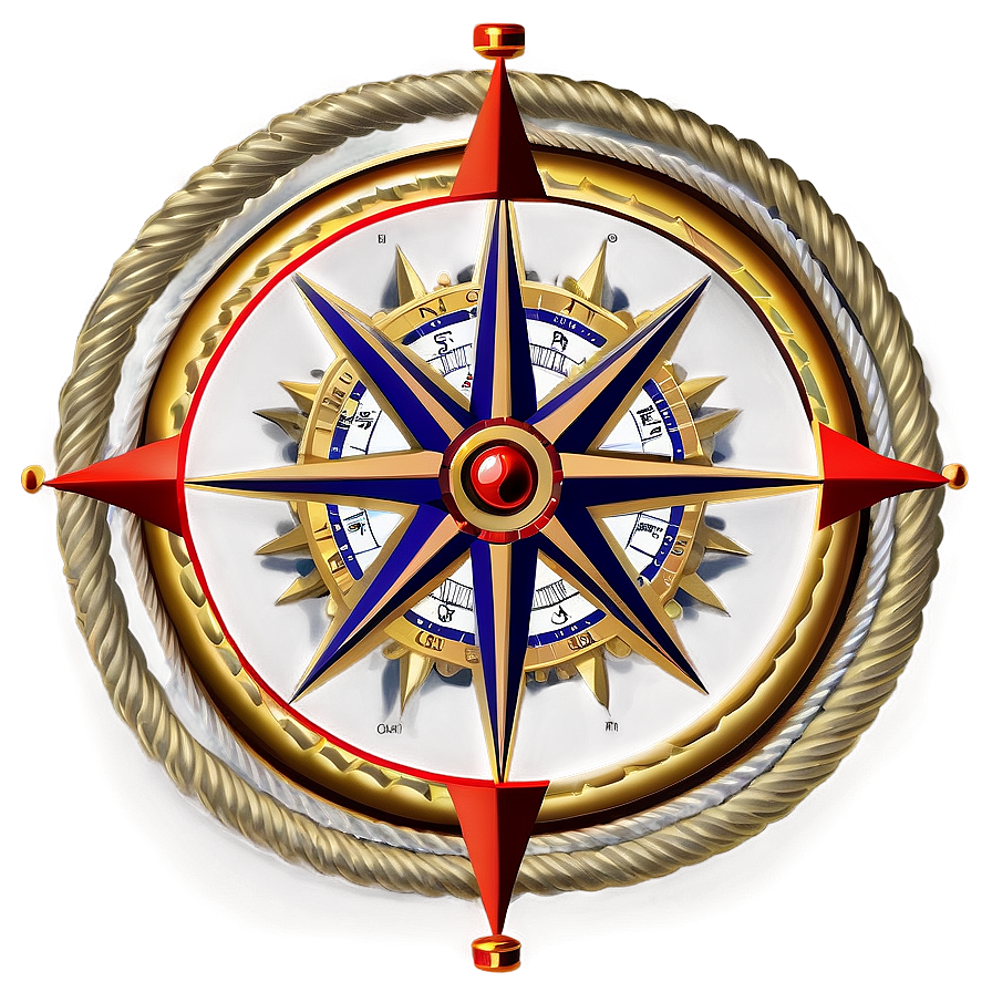 Compass With Rope Border Png Arv16 PNG Image