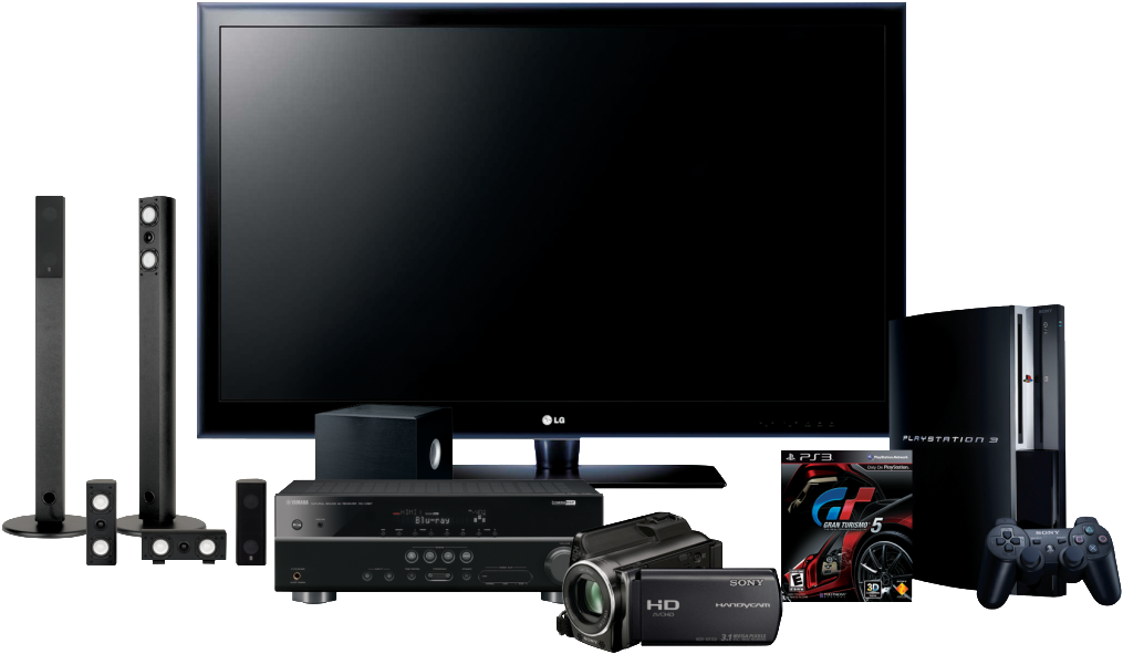 Complete Home Theater Setup PNG Image