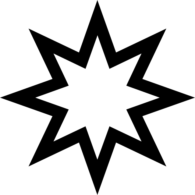 Complex Black Star Outline PNG Image