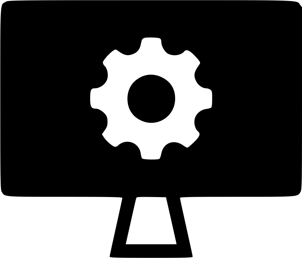 Computer Monitor Gear Icon PNG Image