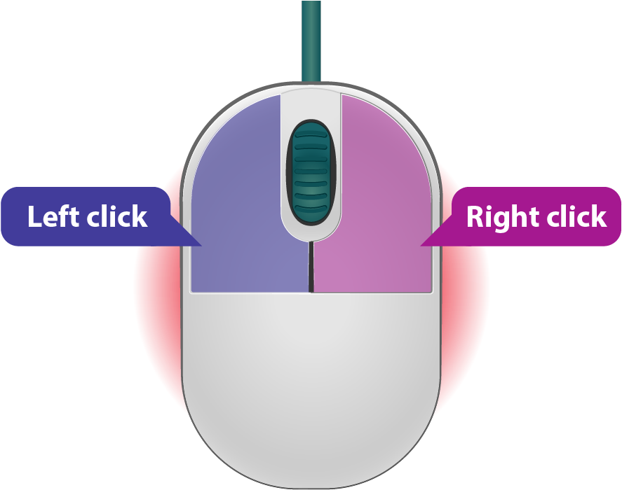 Computer Mouse Left Right Click Diagram PNG Image