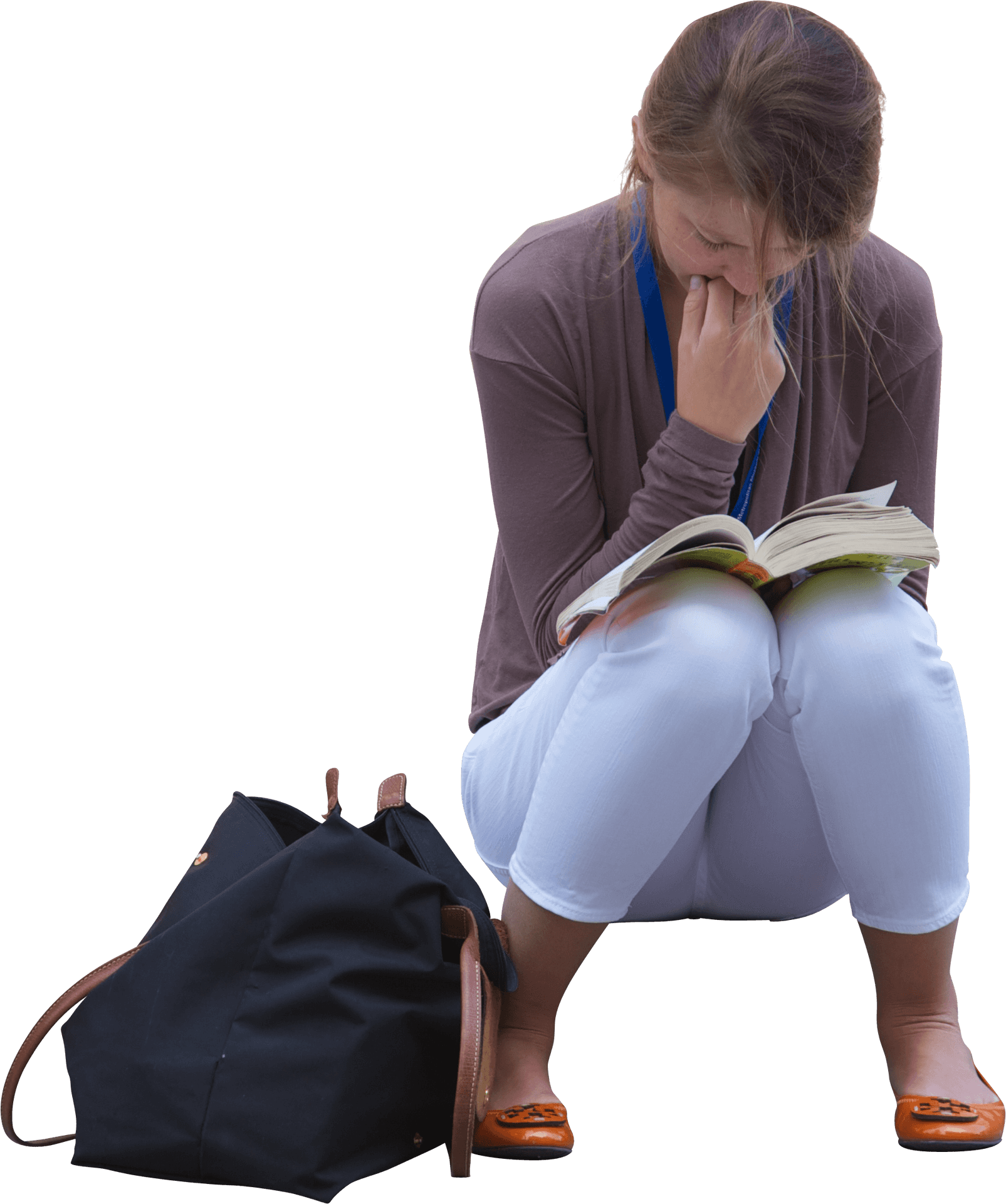 Concentrated Reading Student.png PNG Image