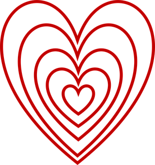 Concentric Hearts Valentine Graphic PNG Image