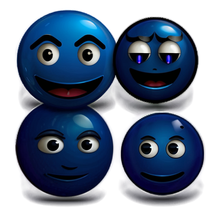 Conceptual Blue Emojis Png Pack 06282024 PNG Image