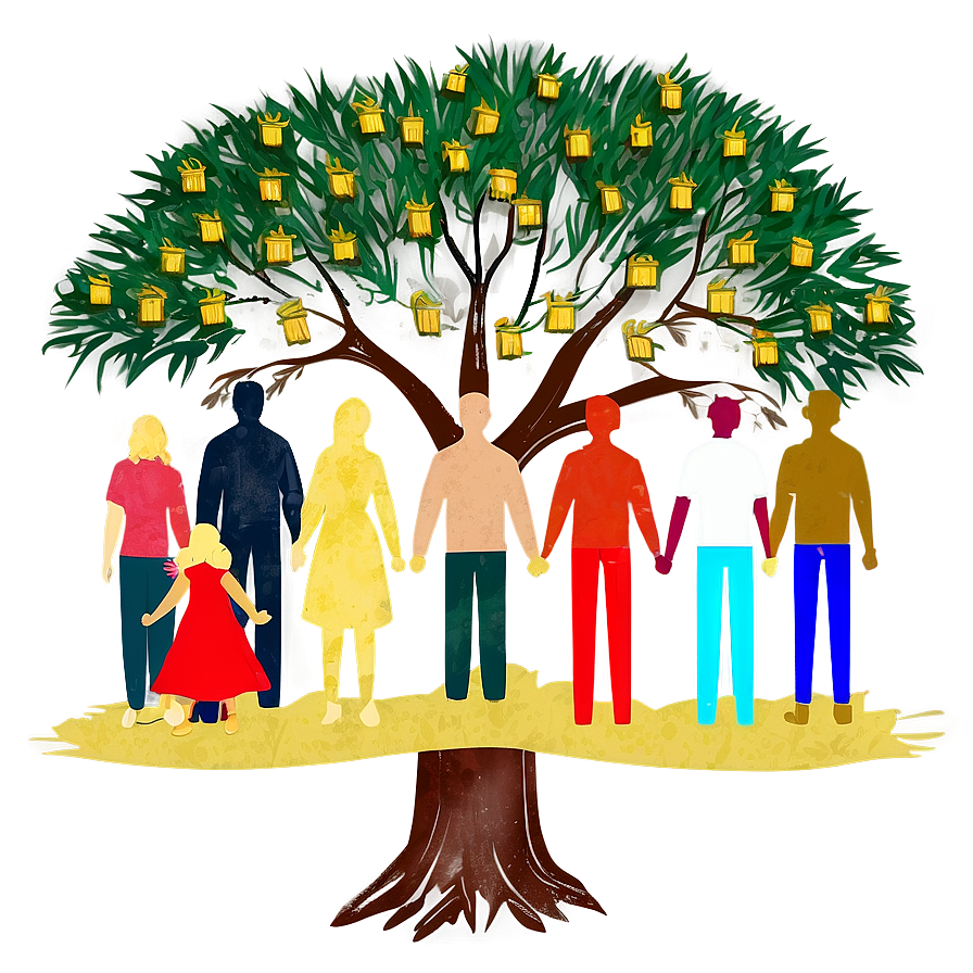 Conceptual Family Reunion Tree Png Vrt PNG Image