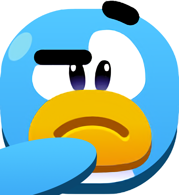 Concerned Cartoon Penguin Face PNG Image