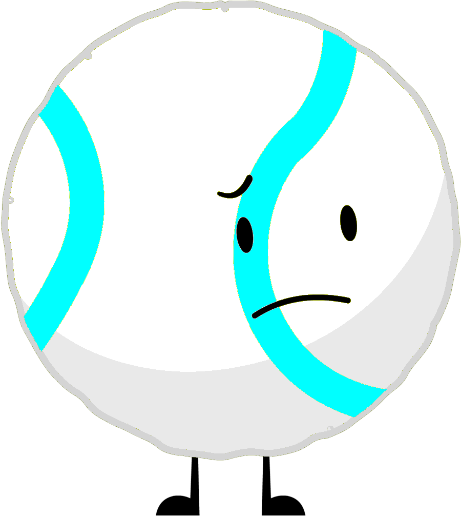 Concerned Tennis Ball Cartoon PNG Image