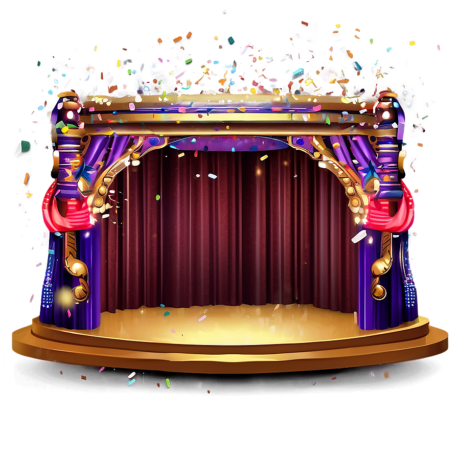 Concert Stage With Confetti Png Rnj PNG Image