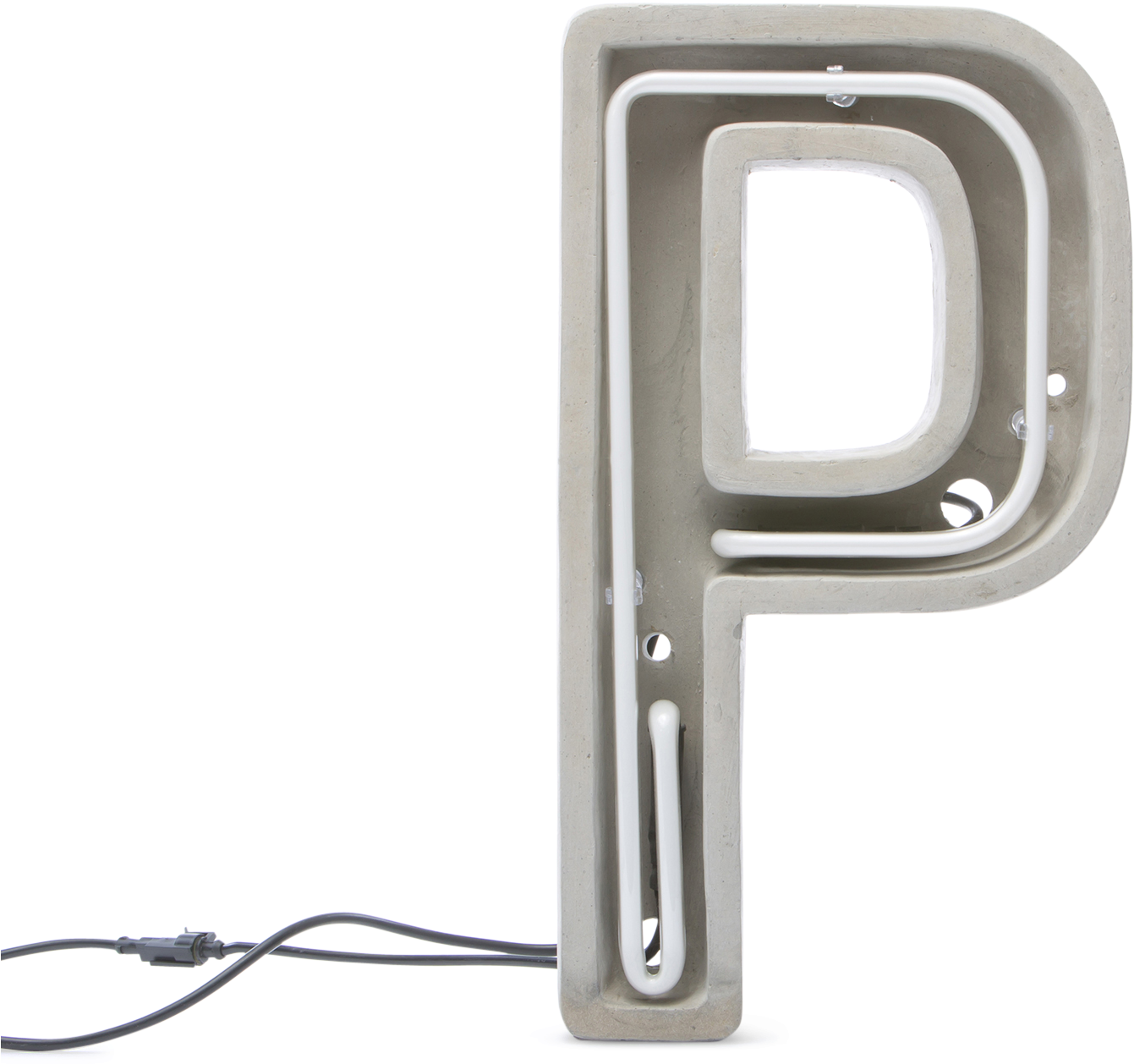 Concrete Neon Letter P PNG Image