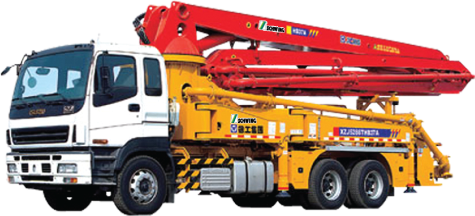 Concrete Pump Truckin Action PNG Image