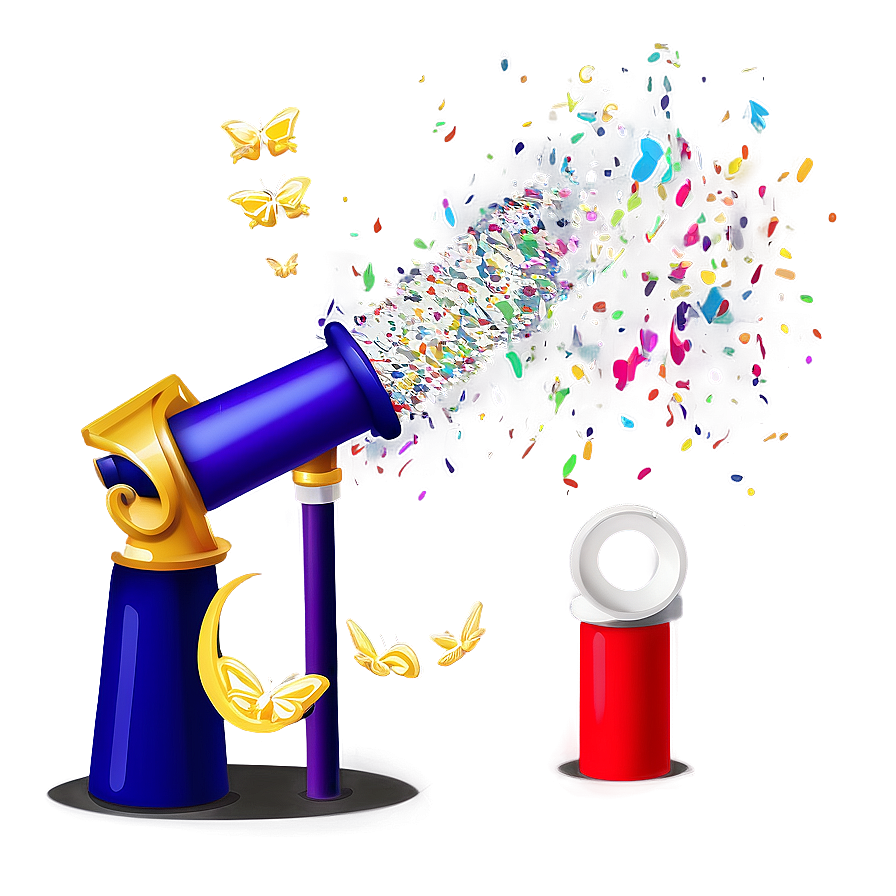 Confetti Cannon Magical Moment Png Dfy PNG Image