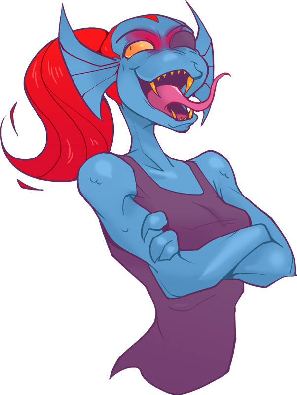 Confident Blue Creature Artwork PNG Image