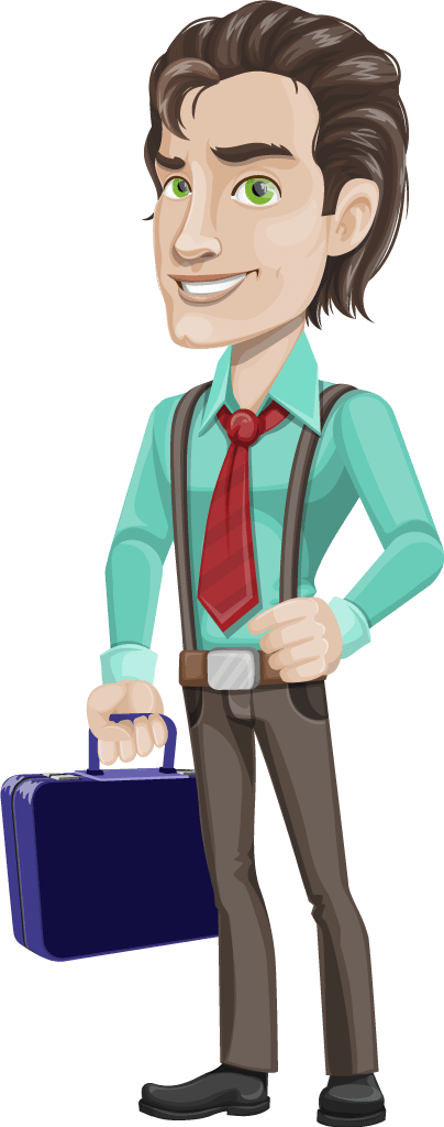 Confident Businessman Cartoon Character PNG Image