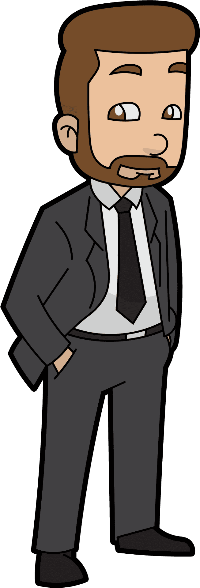 Confident Businessman Cartoon Character.png PNG Image