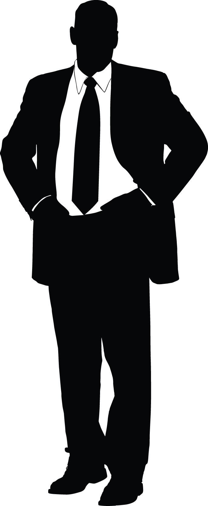 Confident Businessman Silhouette PNG Image