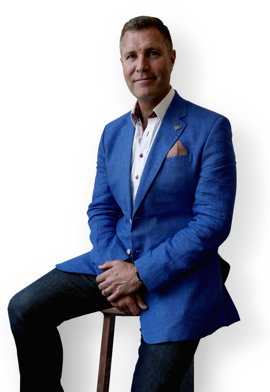 Confident Businessmanin Blue Blazer PNG Image