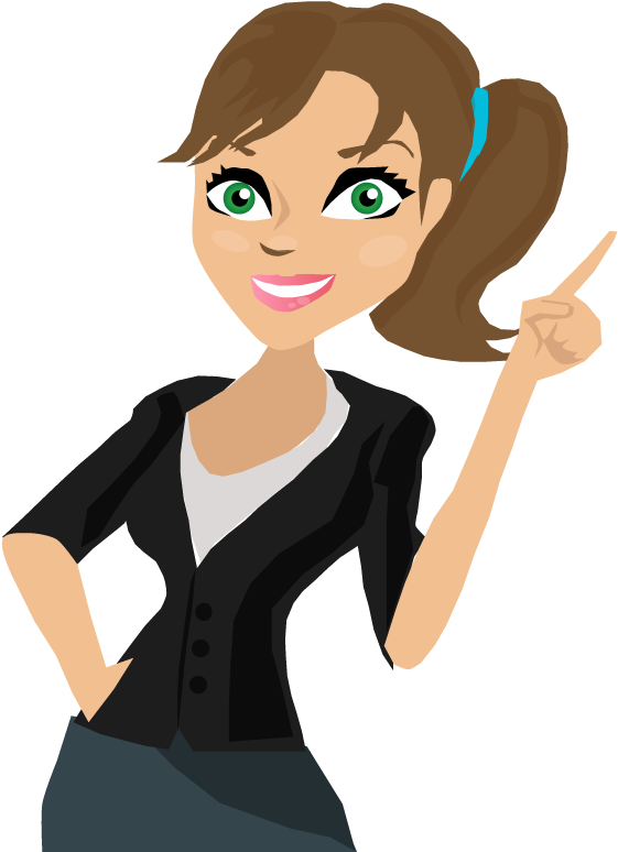 Confident Businesswoman Cartoon Character PNG Image