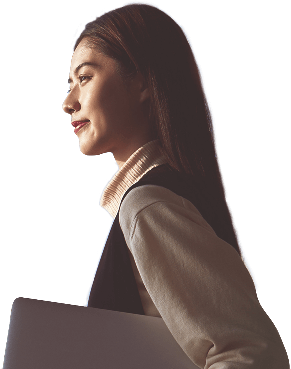 Confident Businesswoman Profile PNG Image