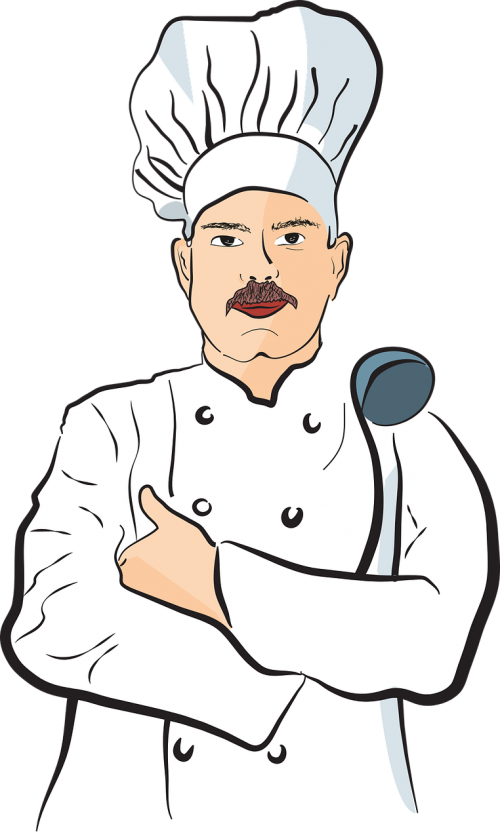 Confident Chef Cartoon Illustration PNG Image