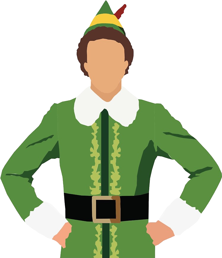 Confident Elf Costume Illustration PNG Image