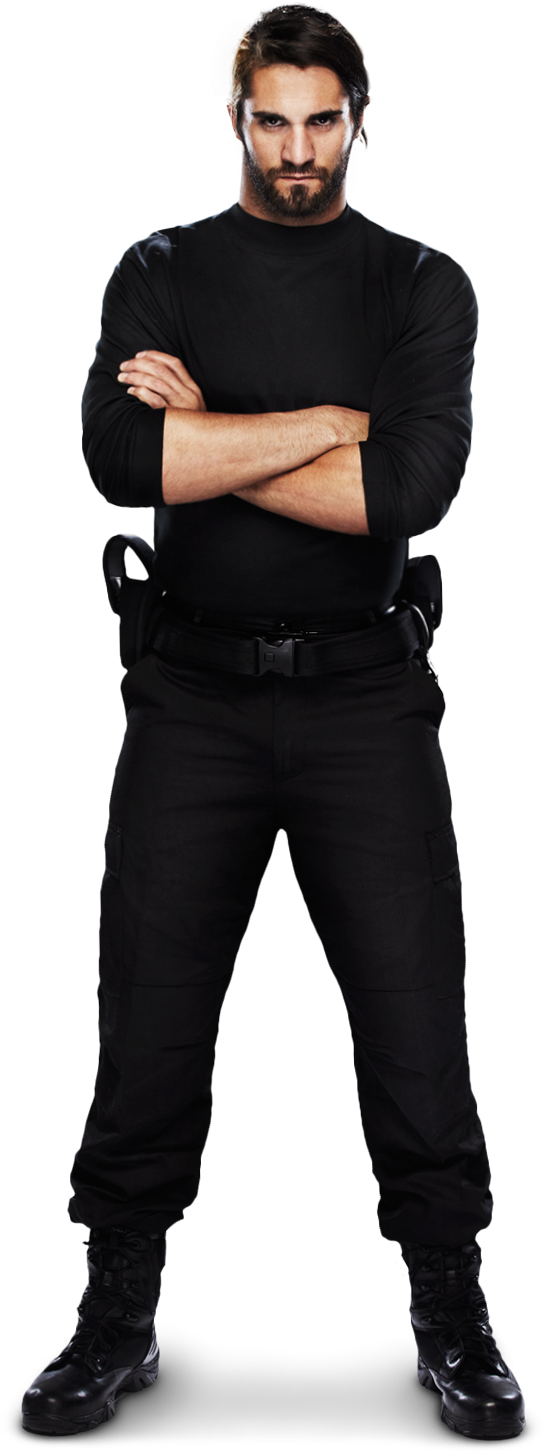 Confident Manin Black Outfit PNG Image