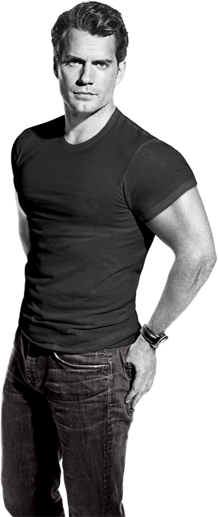 Confident Manin Black Tee PNG Image