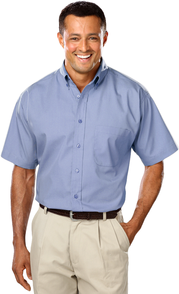 Confident Manin Casual Business Attire PNG Image