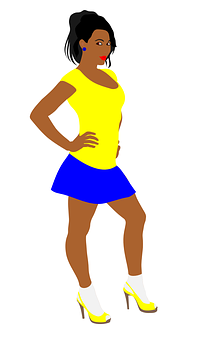 Confident Woman Illustration PNG Image