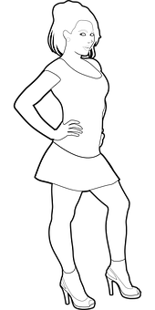 Confident Woman Silhouette PNG Image