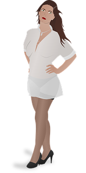 Confident Woman Vector Illustration PNG Image