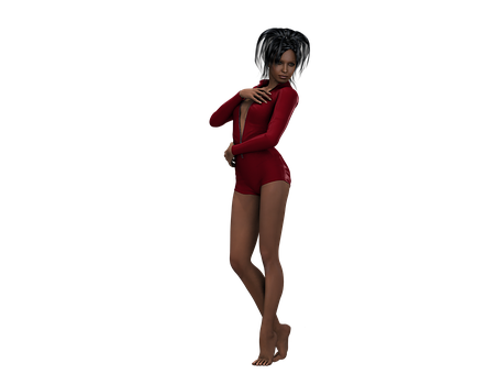 Confident3 D Model Pose PNG Image