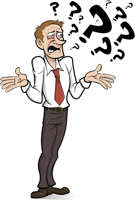 Confused Businessman Cartoon PNG Image