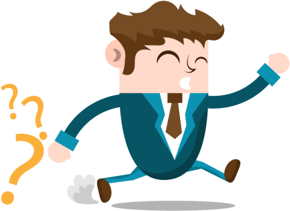 Confused Businessman Running Cartoon PNG Image